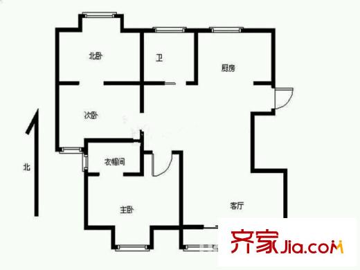 奧體新城丹楓園戶型圖戶型圖 3室 3室2廳2衛(wèi)1廚