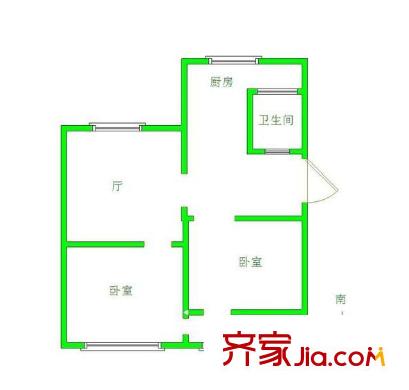 豆菜橋住宅戶型圖戶型圖2室 2室1廳1衛(wèi)1廚