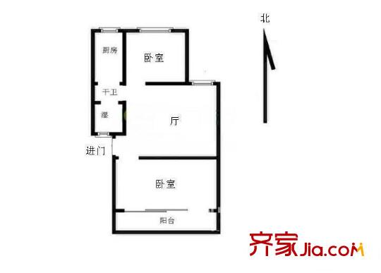 牡丹里戶型圖 戶型圖 2室 2室1廳1衛(wèi)1廚