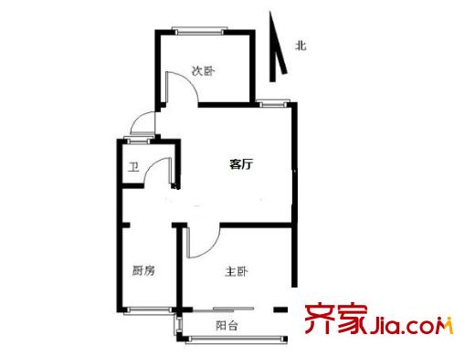 牡丹里戶型圖戶型圖 2室 2室1廳1衛(wèi)1廚