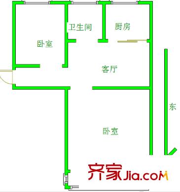 豆菜橋住宅戶型圖戶型圖2室 2室1廳1衛(wèi)1廚