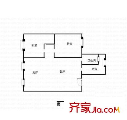 天元瑞平方米名苑戶型圖戶型圖 2室 2室2廳1衛(wèi)1廚