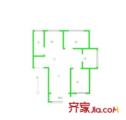 西橋花苑戶型圖戶型圖 3室  3室2廳2衛(wèi)1廚