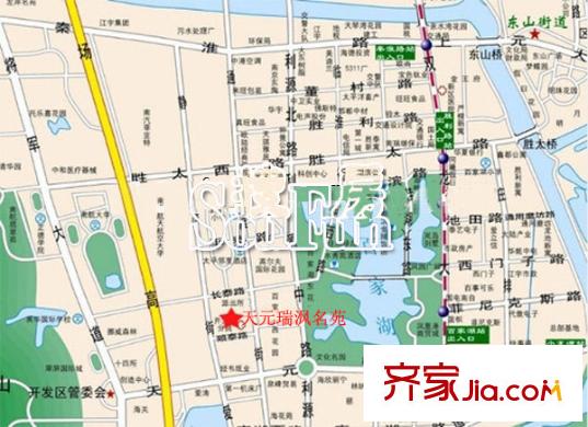 天元瑞平方米名苑交通圖