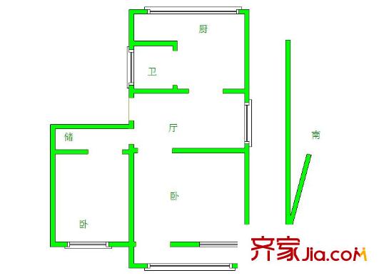 五條巷住宅戶型圖戶型圖 2室 2室1廳1衛(wèi)1廚