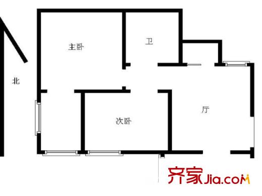 高教新村戶型圖戶型圖 2室 2室1廳1衛(wèi)1廚