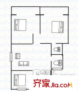 鼓樓三條巷小區(qū)戶型圖戶型圖 3室 3室1廳1衛(wèi)1廚