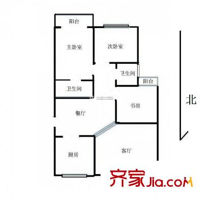 名城世紀(jì)園戶型圖戶型圖 3室 3室2廳2衛(wèi)1廚