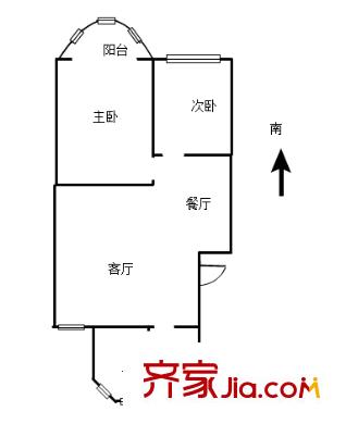 名城世紀(jì)園戶型圖戶型圖 2室 2室1廳1衛(wèi)1廚