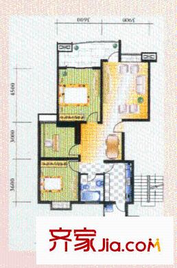 龍翔鳴翠苑戶型圖戶型圖 3室 3室2廳1衛(wèi)1廚