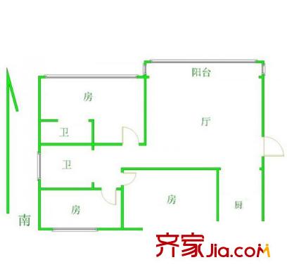 金虹花園戶型圖戶型圖 3室 3室2廳2衛(wèi)1廚