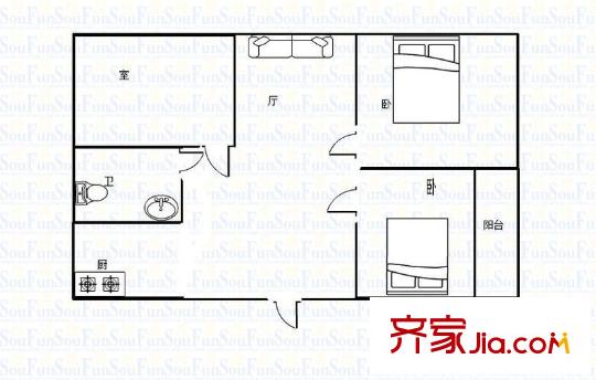 仙居雅苑戶型圖戶型圖 3室 3室2廳1衛(wèi)1廚