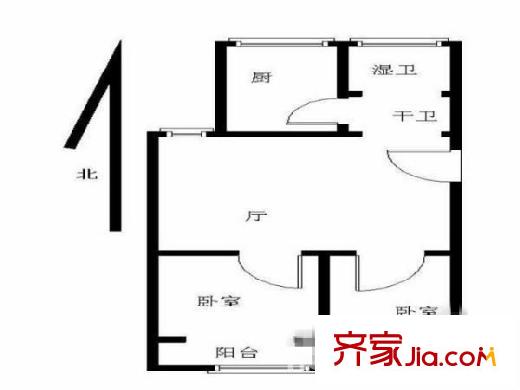 康怡花園戶型圖戶型圖 2室 2室1廳1衛(wèi)1廚