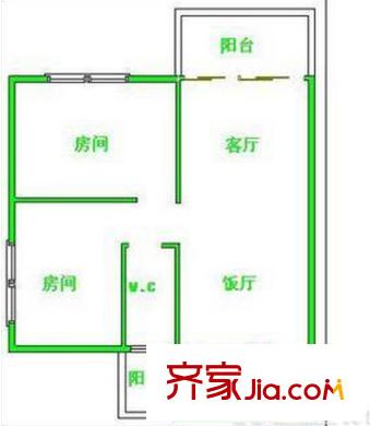 康怡花園戶型圖戶型圖 3室 3室1廳1衛(wèi)1廚