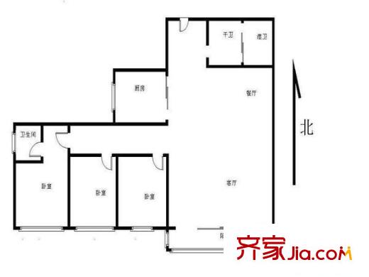 康怡花園戶型圖戶型圖 3室 3室2廳2衛(wèi)1廚