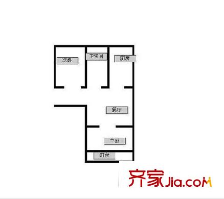 福園戶型圖戶型圖 2室 2室1廳1衛(wèi)1廚