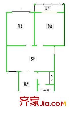 悅民公寓戶型圖戶型圖 2室 2室2廳1衛(wèi)1廚