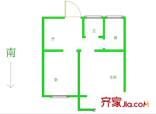 福園戶型圖戶型圖 2室 2室1廳1衛(wèi)1廚