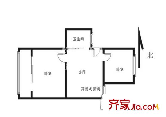 石頭城新村戶型圖 戶型圖 2室 2室1廳1衛(wèi)1廚