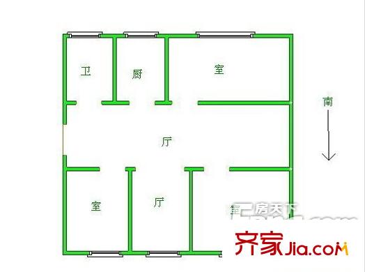 福園戶型圖戶型圖 3室 3室2廳1衛(wèi)1廚