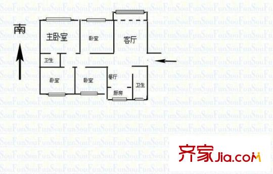 壹城戶型圖戶型圖 6室 6室3廳1衛(wèi)1廚