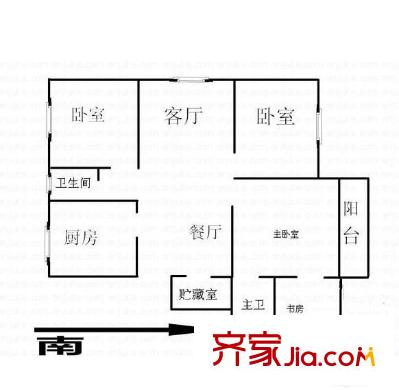 壹城戶型圖戶型圖 4室 4室2廳2衛(wèi)1廚