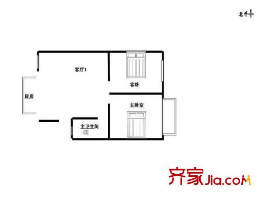 東景花園戶型圖戶型圖 2室 2室1廳1衛(wèi)1廚