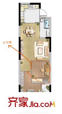 仙林悅城10、15幢標(biāo)準(zhǔn)層戶型 2室2廳1衛(wèi)1廚