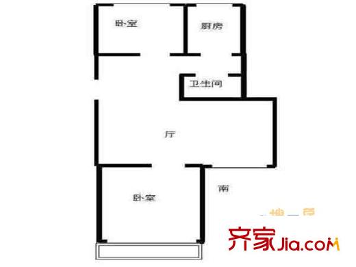 半山花園戶型圖戶型圖 2室 2室1廳1衛(wèi)1廚