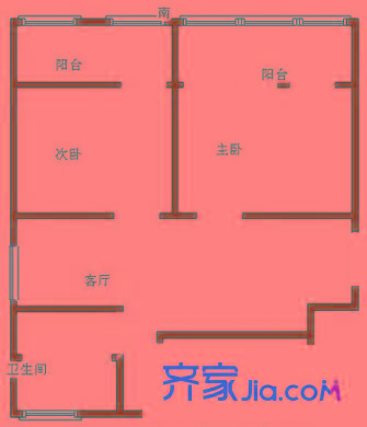 順達佳苑戶型圖戶型圖 2室 2室1廳1衛(wèi)1廚