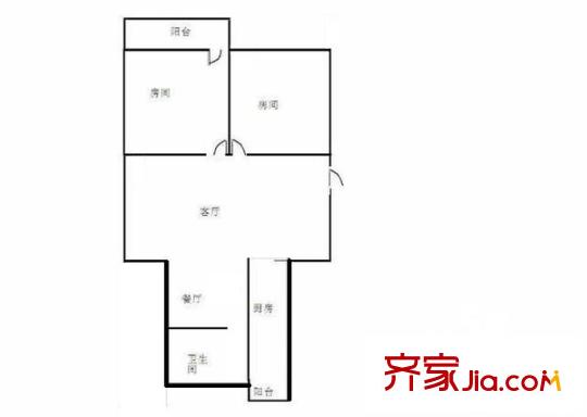 順達佳苑戶型圖戶型圖 2室 2室2廳1衛(wèi)1廚