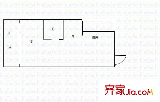圣淘沙花城戶型圖戶型圖 1室 1室1廳1衛(wèi)1廚