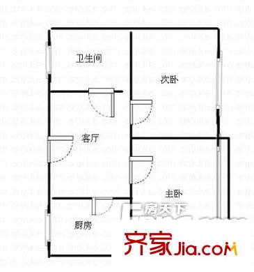 紅山機(jī)電花園戶型圖戶型圖 2室 2室1廳1衛(wèi)1廚