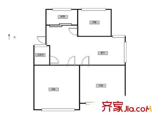 愛達(dá)花園蘭花園戶型圖戶型圖 3室 3室2廳1衛(wèi)1廚