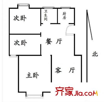 雙和園戶型圖戶型圖 3室 3室2廳1衛(wèi)1廚