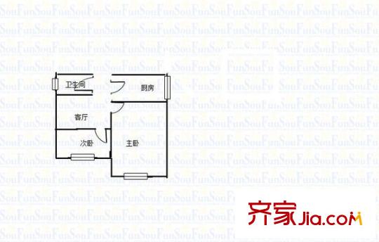 露園戶型圖 戶型圖 2室 2室1廳1衛(wèi)1廚