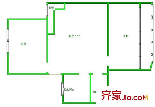 露園戶型圖戶型圖 2室 2室1廳1衛(wèi)1廚