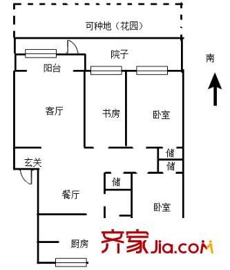 鳳凰花園城清溪園戶型圖戶型圖 3室 3室2廳1衛(wèi)