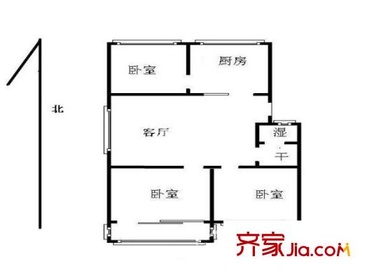 鳳凰花園城清溪園戶型圖戶型圖 3室 3室2廳1衛(wèi)1廚