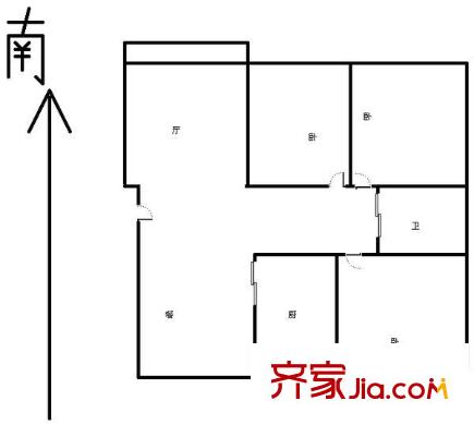 堯順家園戶型圖戶型圖 3室 3室1廳1衛(wèi)1廚
