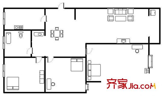 堯順家園戶型圖戶型圖 3室 3室2廳1衛(wèi)1廚