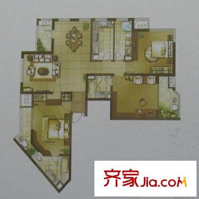 怡湖華庭戶型圖戶型圖 3室 3室2廳2衛(wèi)1廚