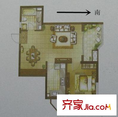 怡湖華庭戶型圖戶型圖 2室 2室1廳1衛(wèi)1廚