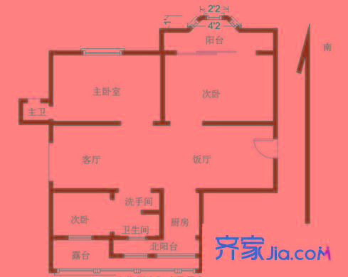 龍蟠花苑戶型圖 戶型圖 3室 3室2廳2衛(wèi)1廚