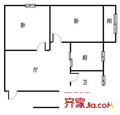 東井村3號戶型圖戶型圖  2室 2室1廳1衛(wèi)1廚