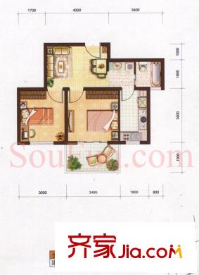 云河灣戶型圖戶型圖 2室 2室1廳1衛(wèi)1廚