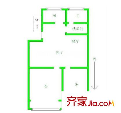 新牡丹里戶型圖 戶型圖 2室 2室1廳1衛(wèi)1廚