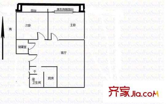 仙鶴茗苑戶型圖戶型圖2室 2室1廳1衛(wèi)1廚
