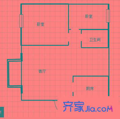 雁鳴山莊戶型圖戶型圖 2室 2室2廳1衛(wèi)1廚