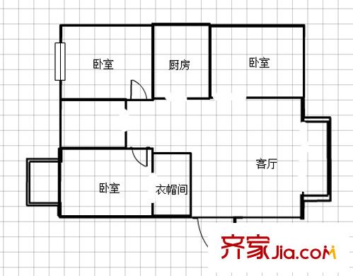 雁鳴山莊戶型圖戶型圖 3室 3室2廳1衛(wèi)